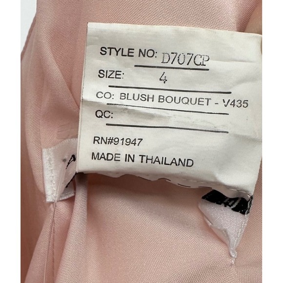 Alfred Sung‎ Floral Maxi Dress Sleeveless Blush Bouquet Gown Size 4 - Picture 4 of 13